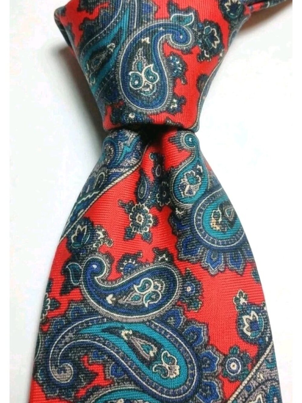 VTG 70s WALLACHS MANHATTAN BURMA-BIBAS Italian Silk Florentine Paisley Tie USA